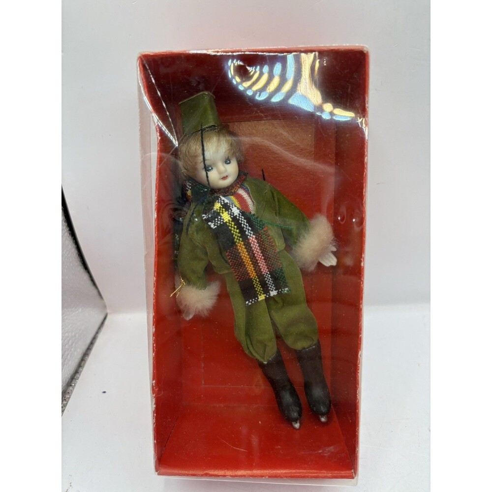 Kurt S. Adler Santa’s World Green Suited Ice Skater Boy 7” Ornament